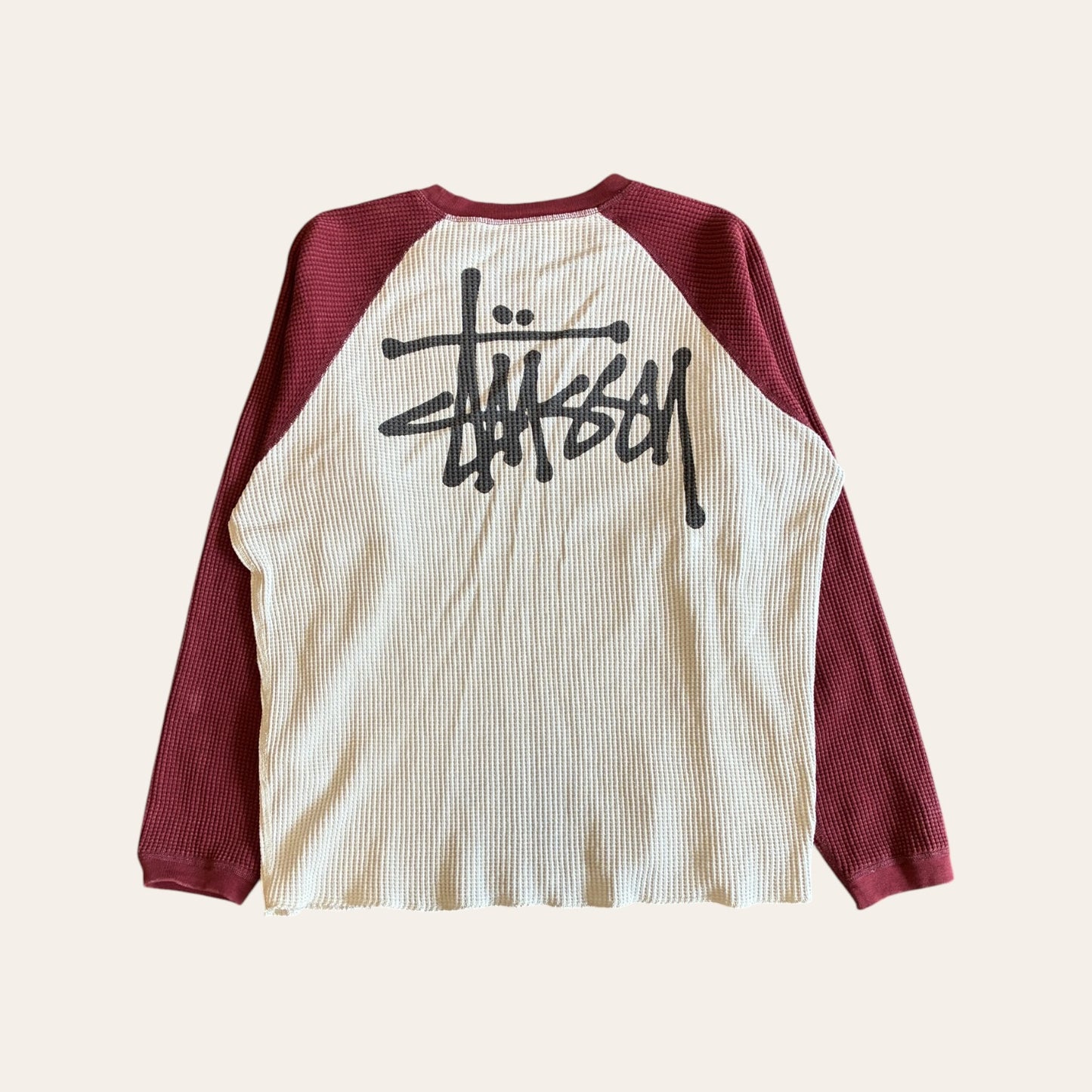 Stussy 2 Tone Thermal Long Sleeve Size M