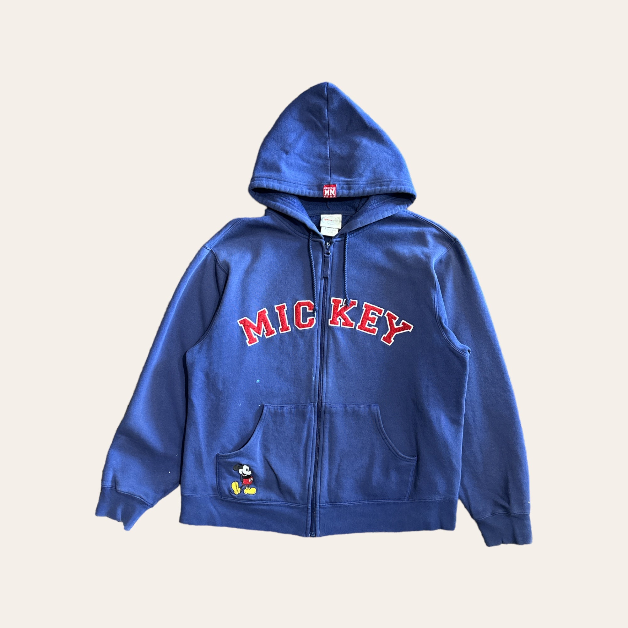 Vintage Mickey Zip Up Hoodie Size M