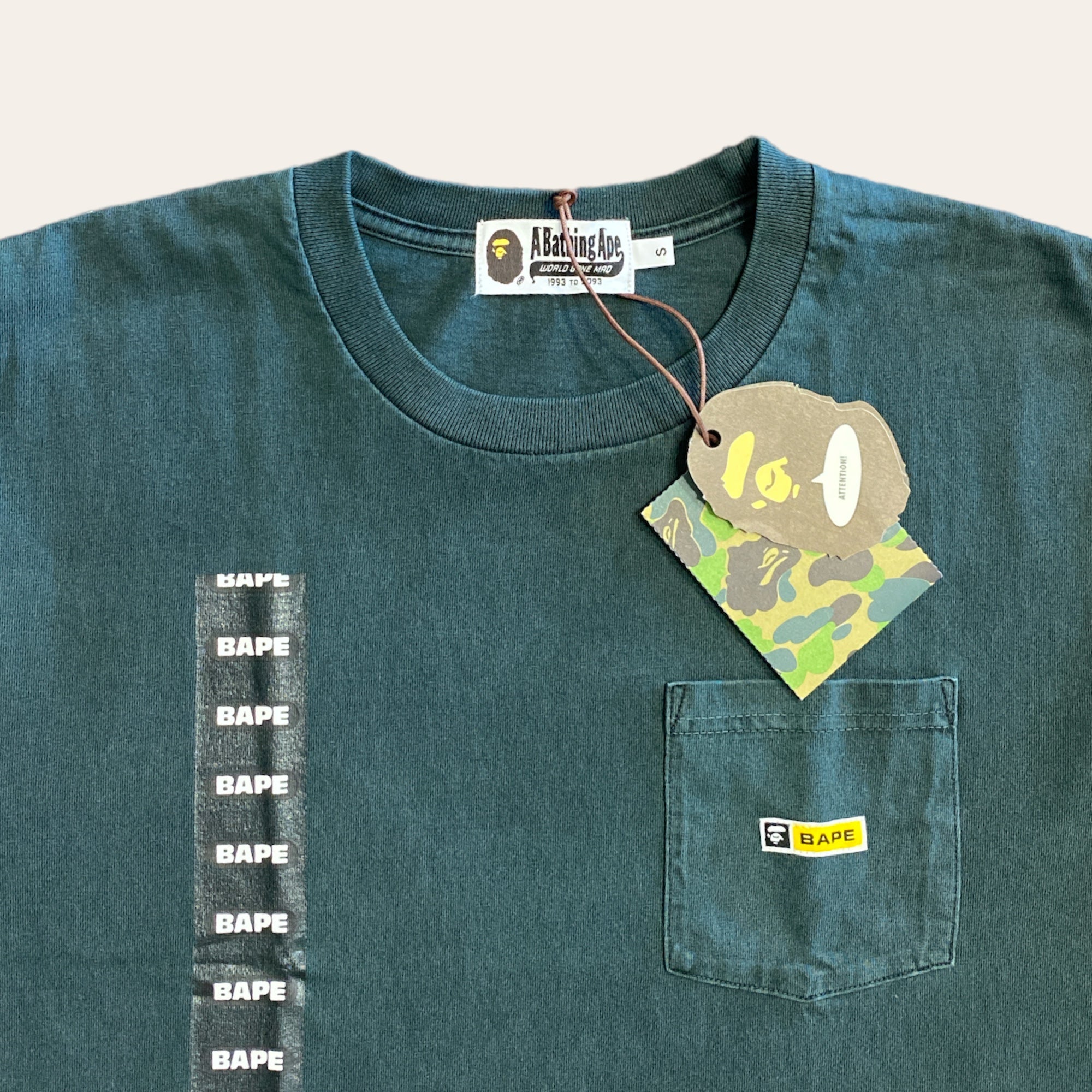 Bape Tape Tee Green Size S