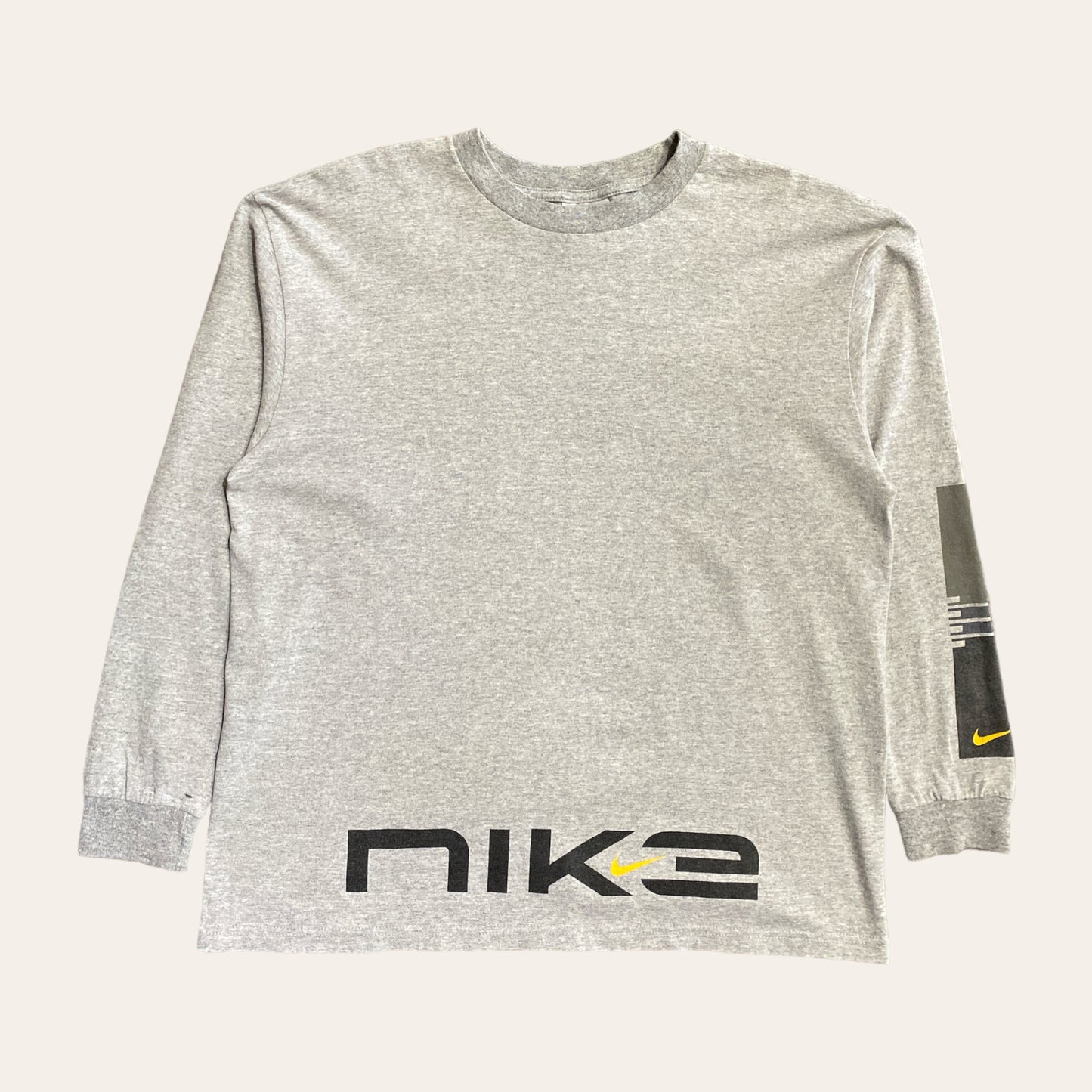 Y2K Nike Long Sleeve Tee Grey Size XL