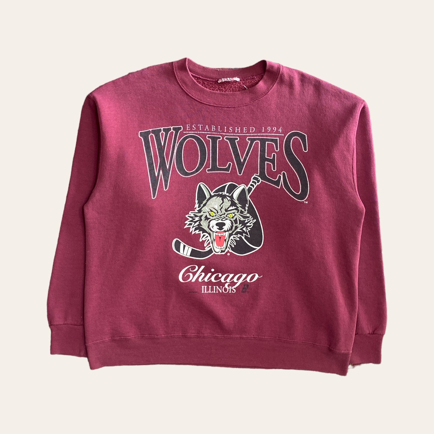Y2K Chicago Wolves Sweater Maroon