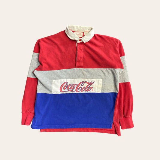 90s Kids Coca-Cola Rugby Shirt Size S