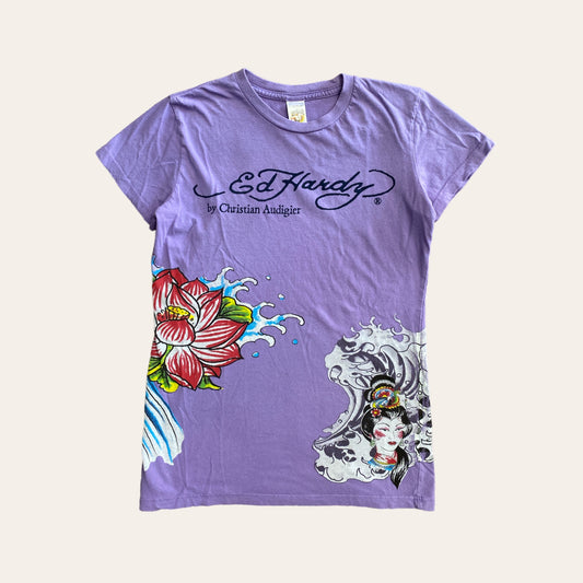 Ed Hardy Tee Womens Purple Size M