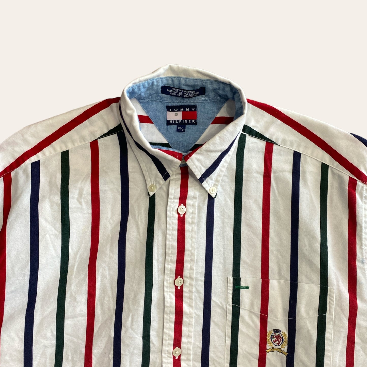 Tommy Hilfiger Striped Collared Shirt Size M