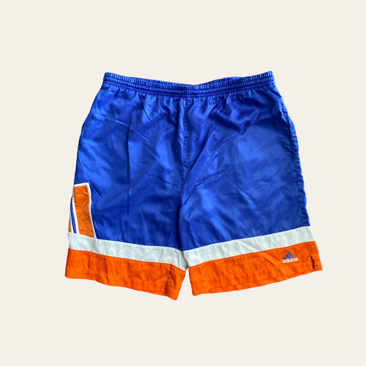 90's Adidas Nylon Shorts Blue/Orange Size M