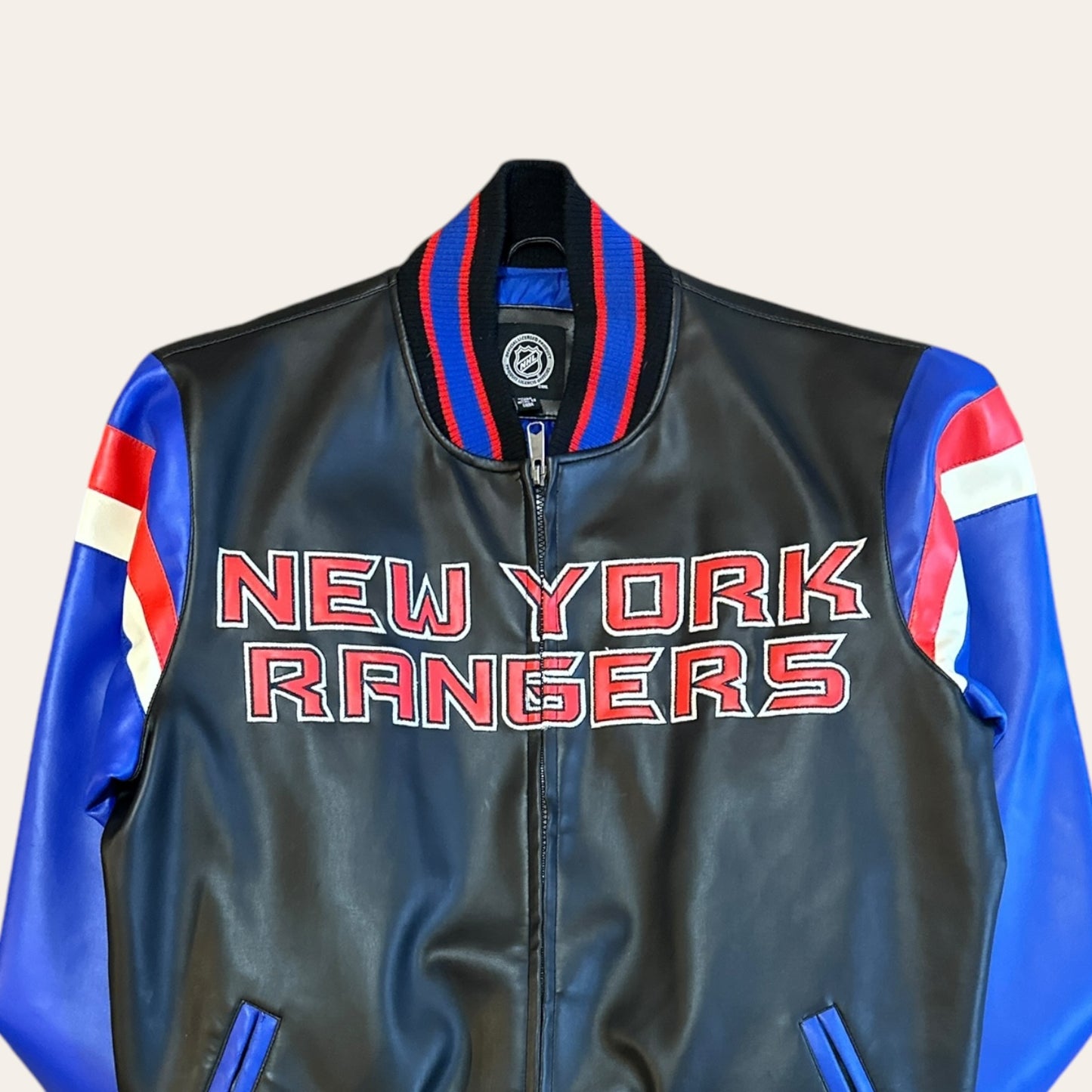 New York Rangers Leather Jacket Size M