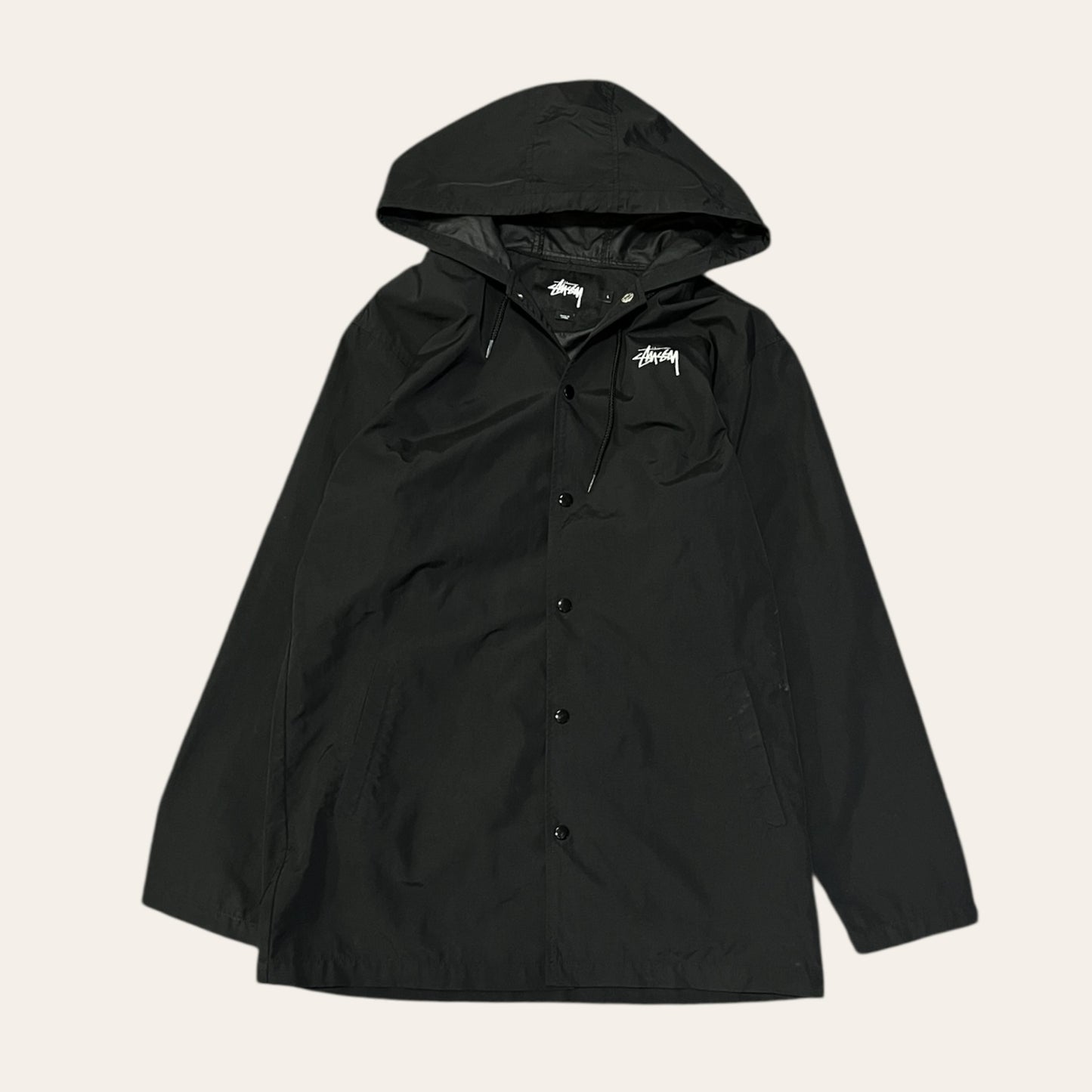 Stussy Button Up Hooded Jacket Size L