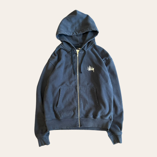 Stussy Zip Up Hoodie Navy Size L