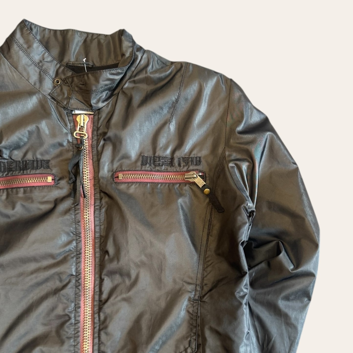 Vintage Diesel Biker Nylon Jacket Size L