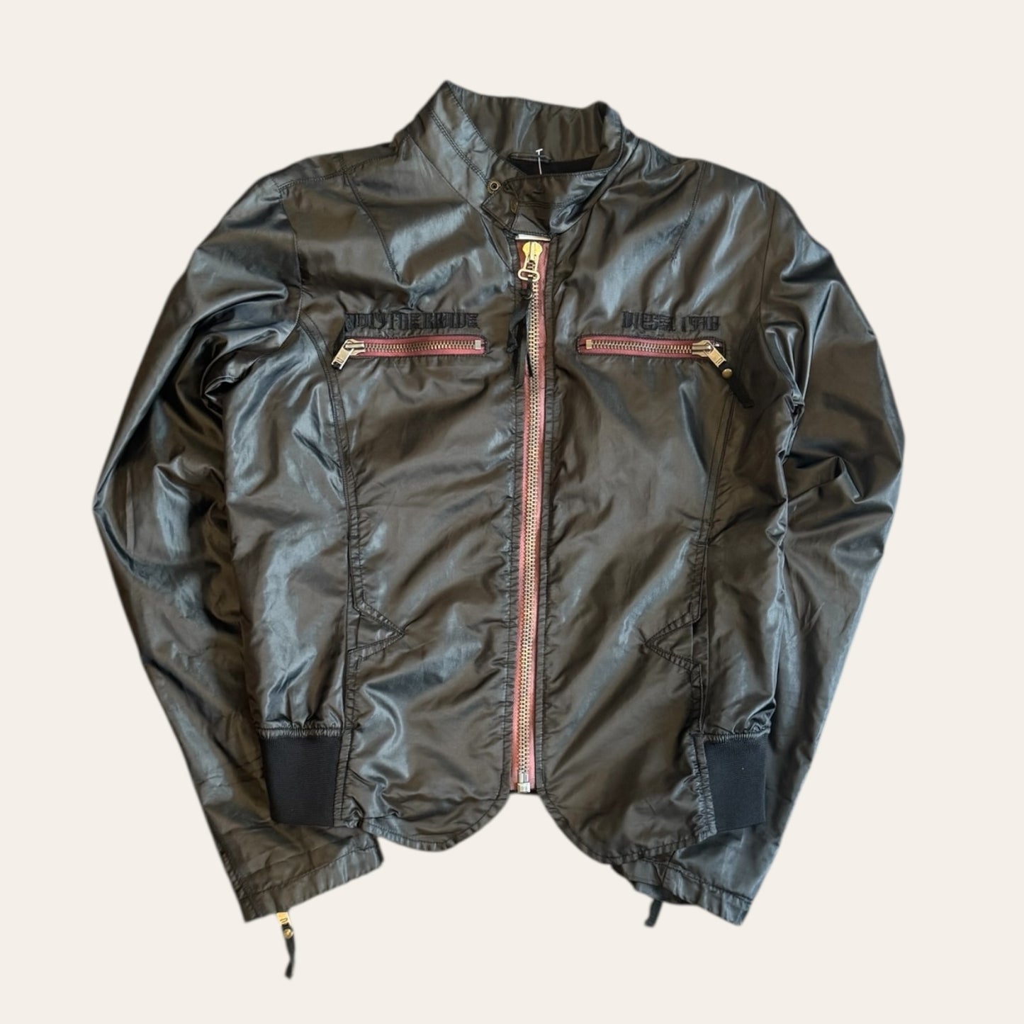 Vintage Diesel Biker Nylon Jacket Size L