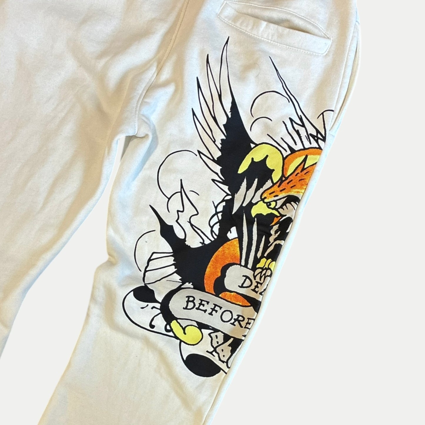 Ed Hardy Flared Sweatpants White Size M