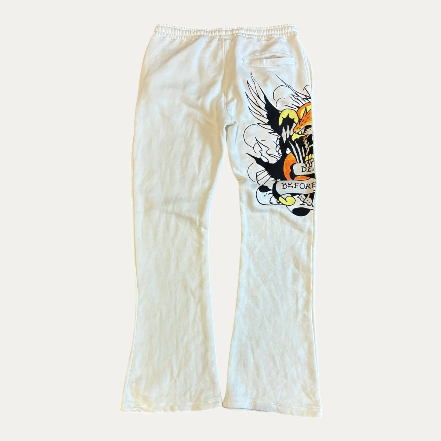 Ed Hardy Flared Sweatpants White Size M