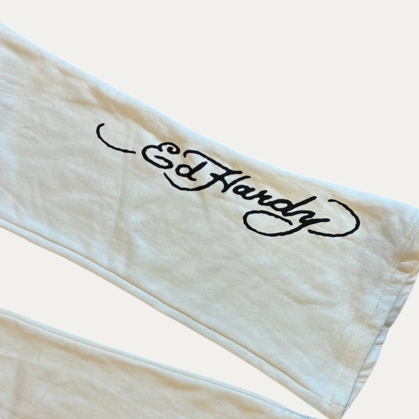 Ed Hardy Flared Sweatpants White Size M