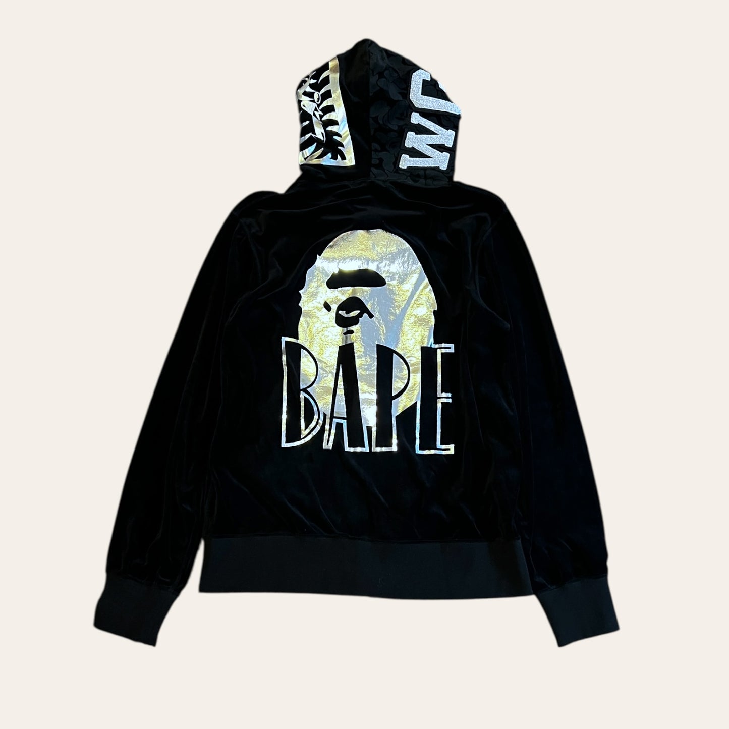 Bape Velour Zip Hoodie Size XL