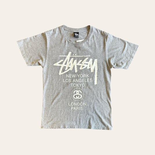 Stussy World Tour Tee Grey Size S