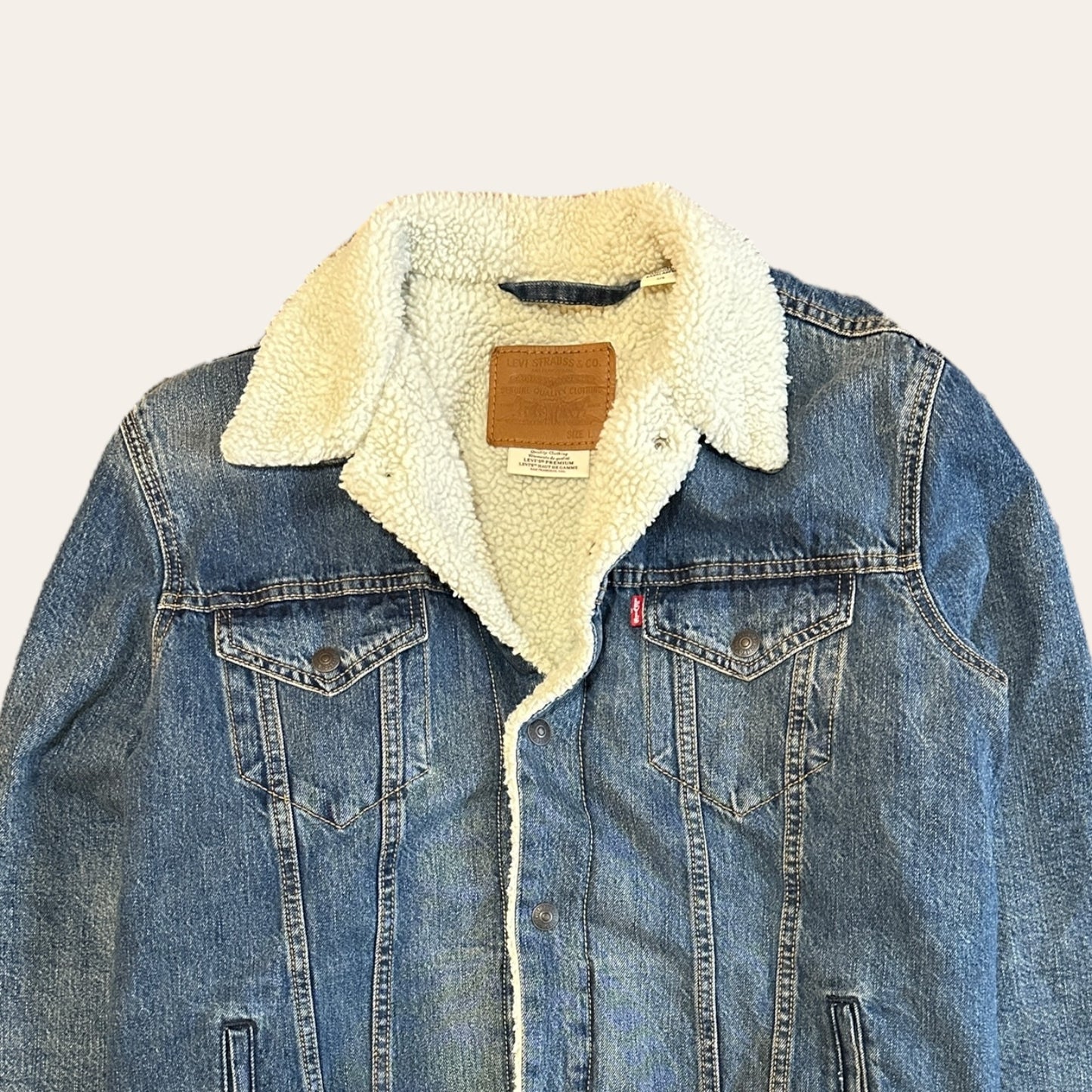 Levis Sherpa Denim Jacket Size L