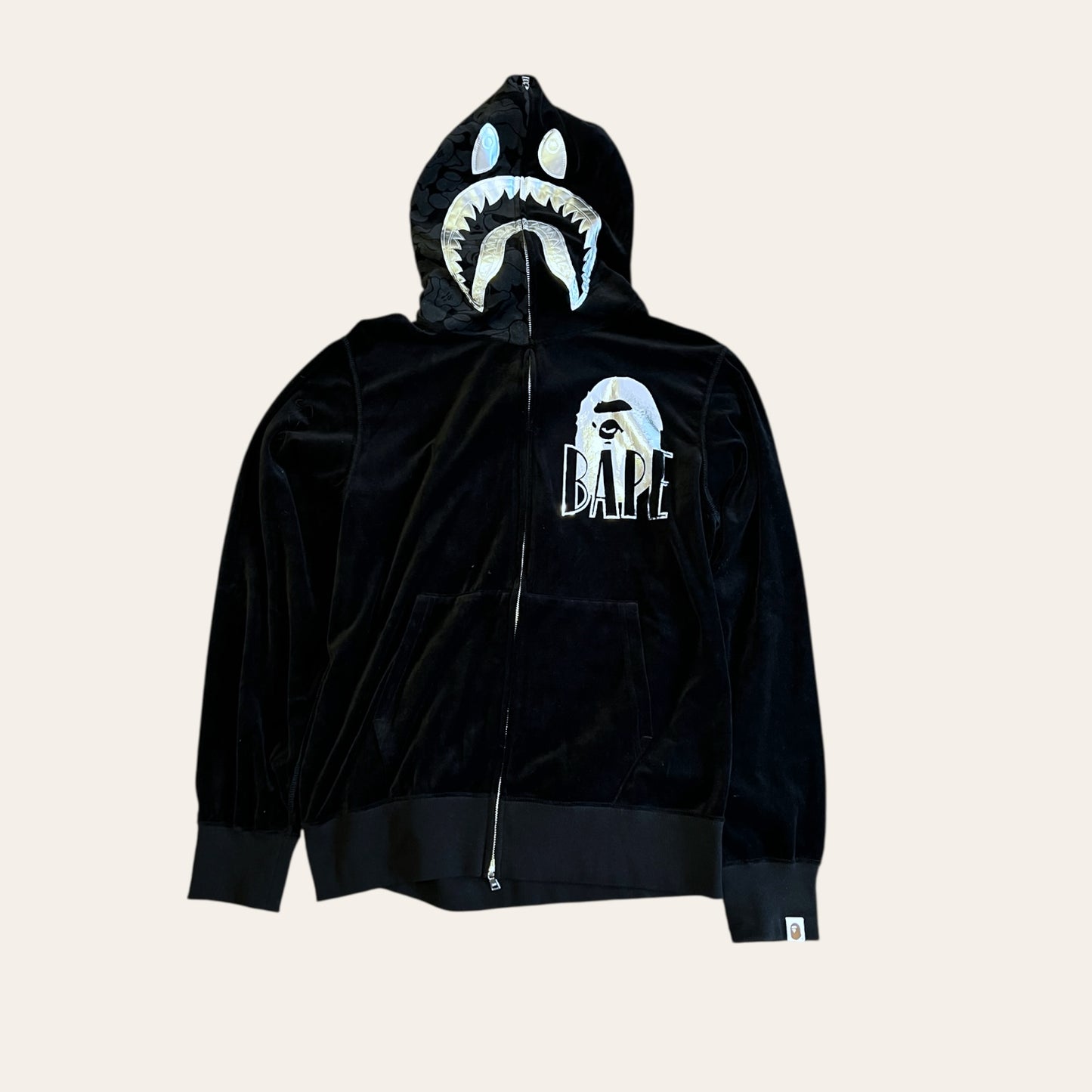 Bape Velour Zip Hoodie Size XL