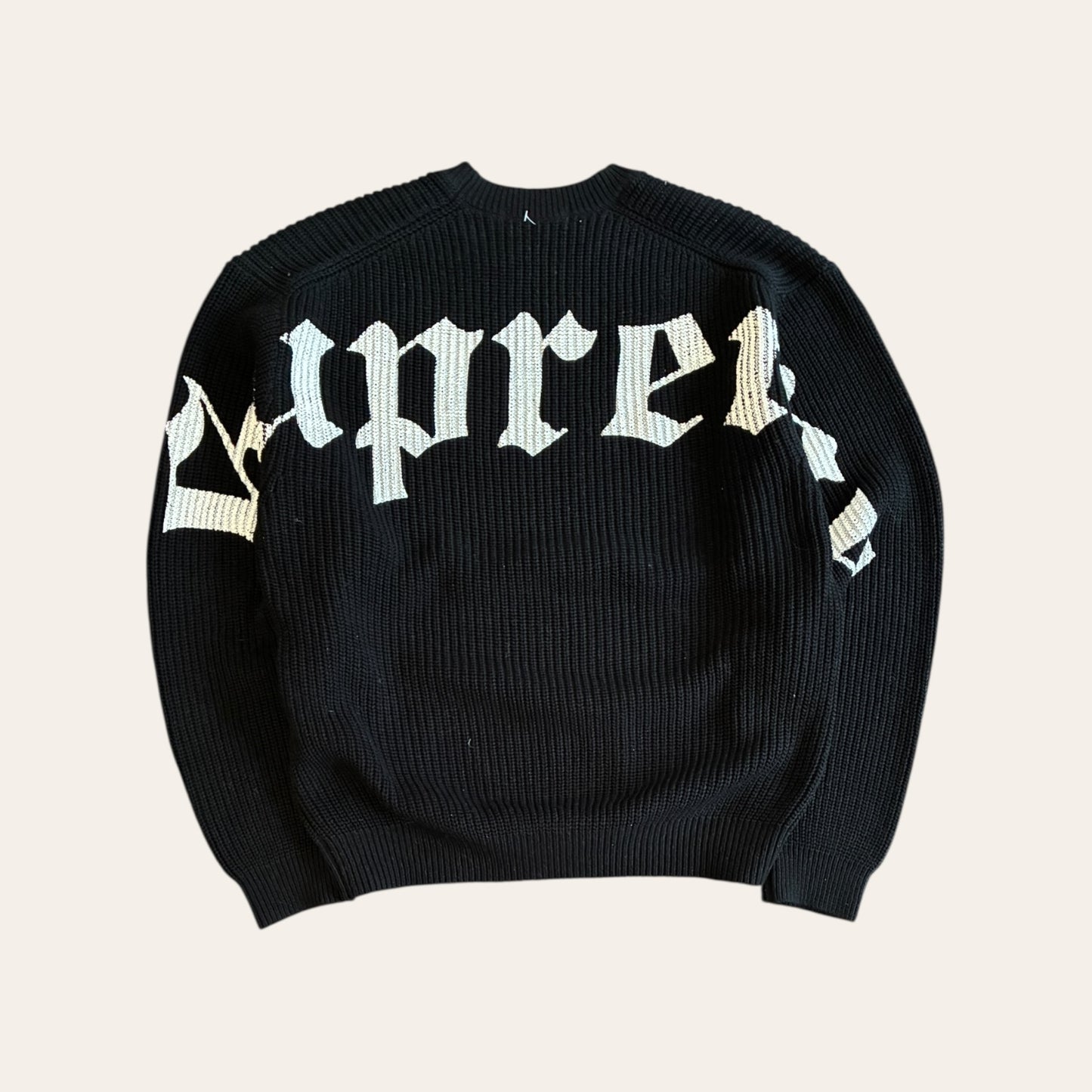 Supreme Old English Printed Knit Sweater Size L
