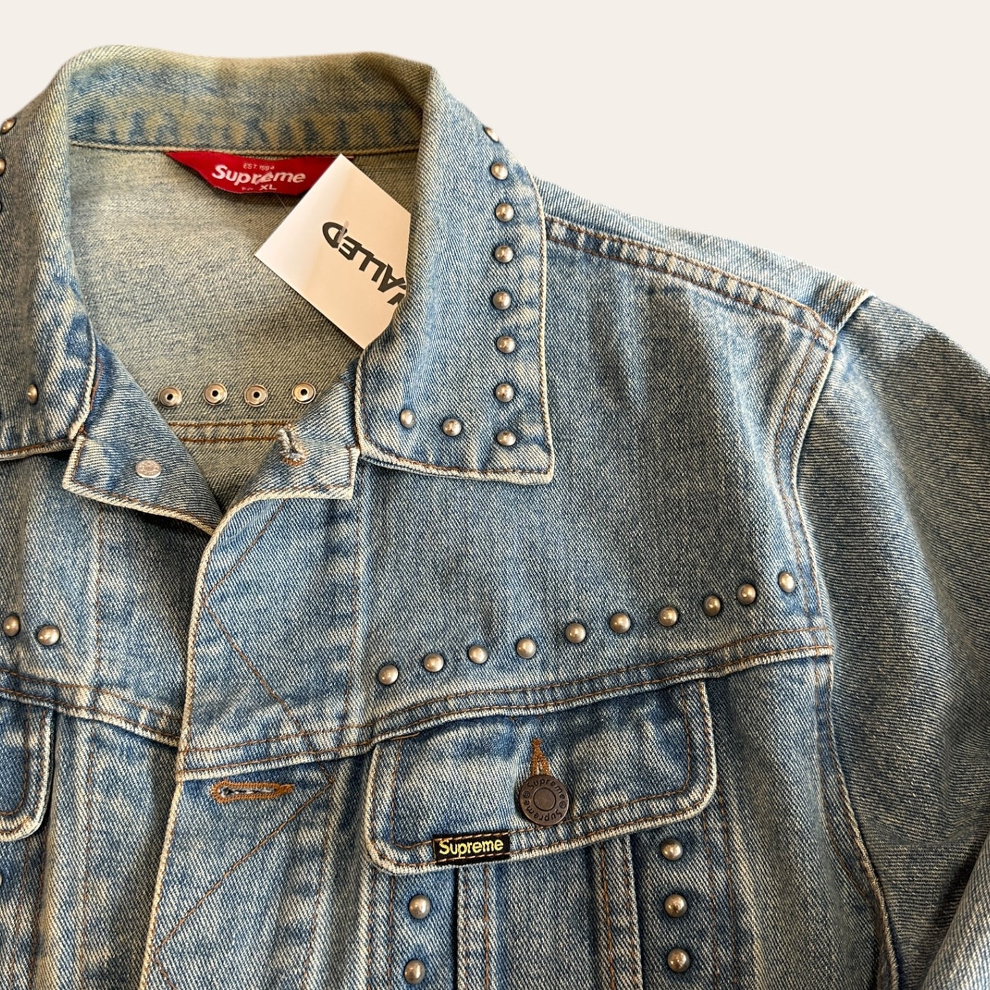 Supreme Studded Denim Jacket Size XL