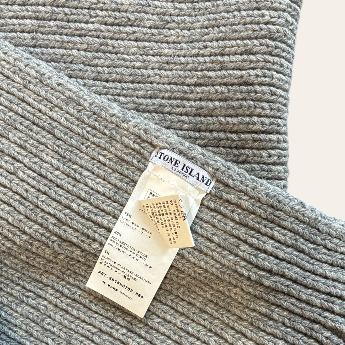 Stone Island Wool Cable Knit Scarf