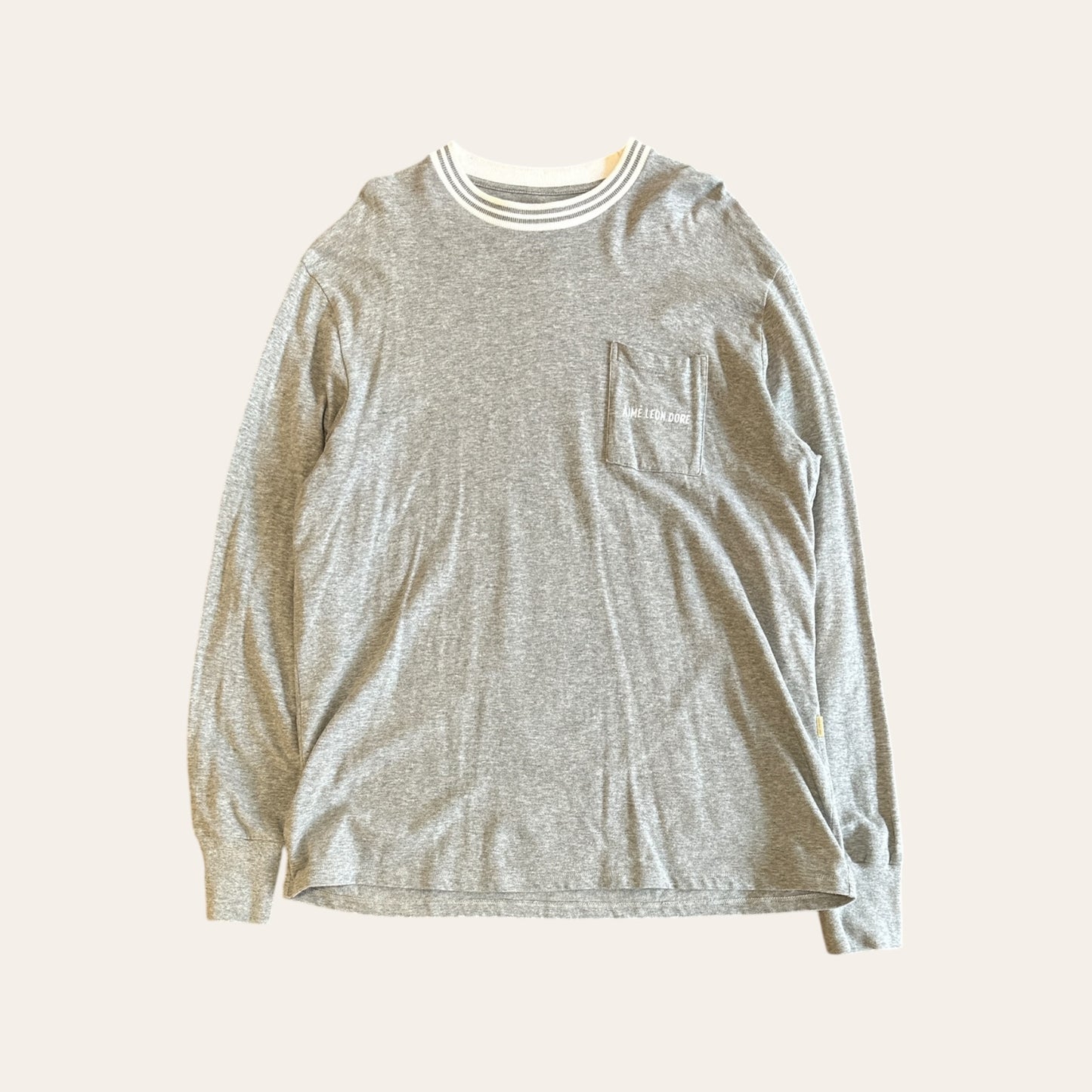 ALD Long Sleeve Pocket Tee Grey Size XL