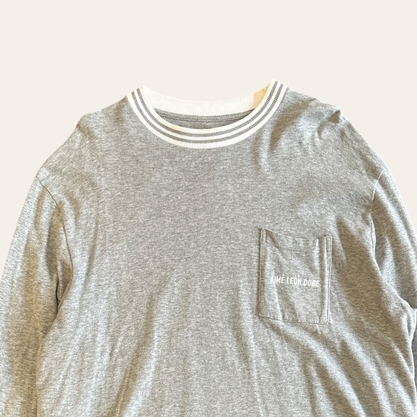 ALD Long Sleeve Pocket Tee Grey Size XL