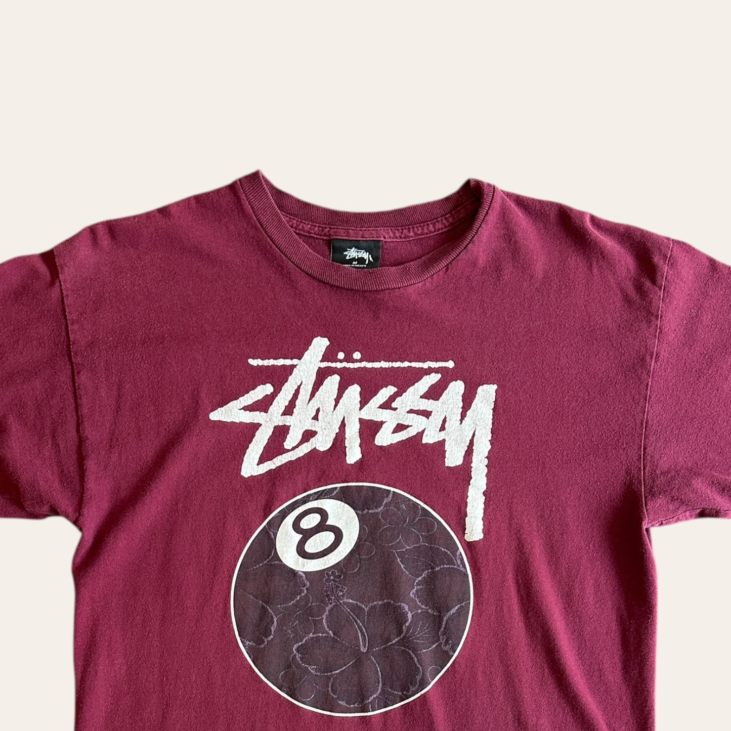 Stussy 8ball Tee Maroon Size M