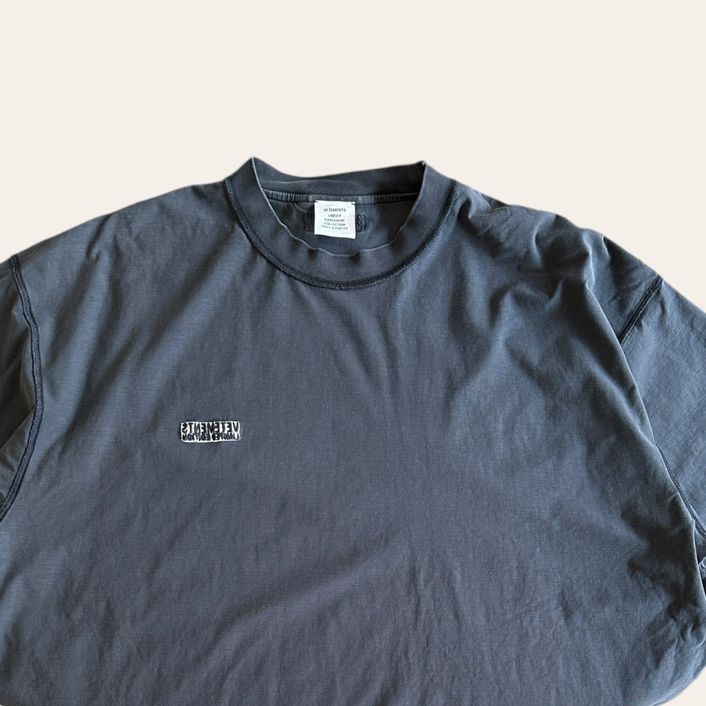 Vetements Inside Out Tee Navy Size XL