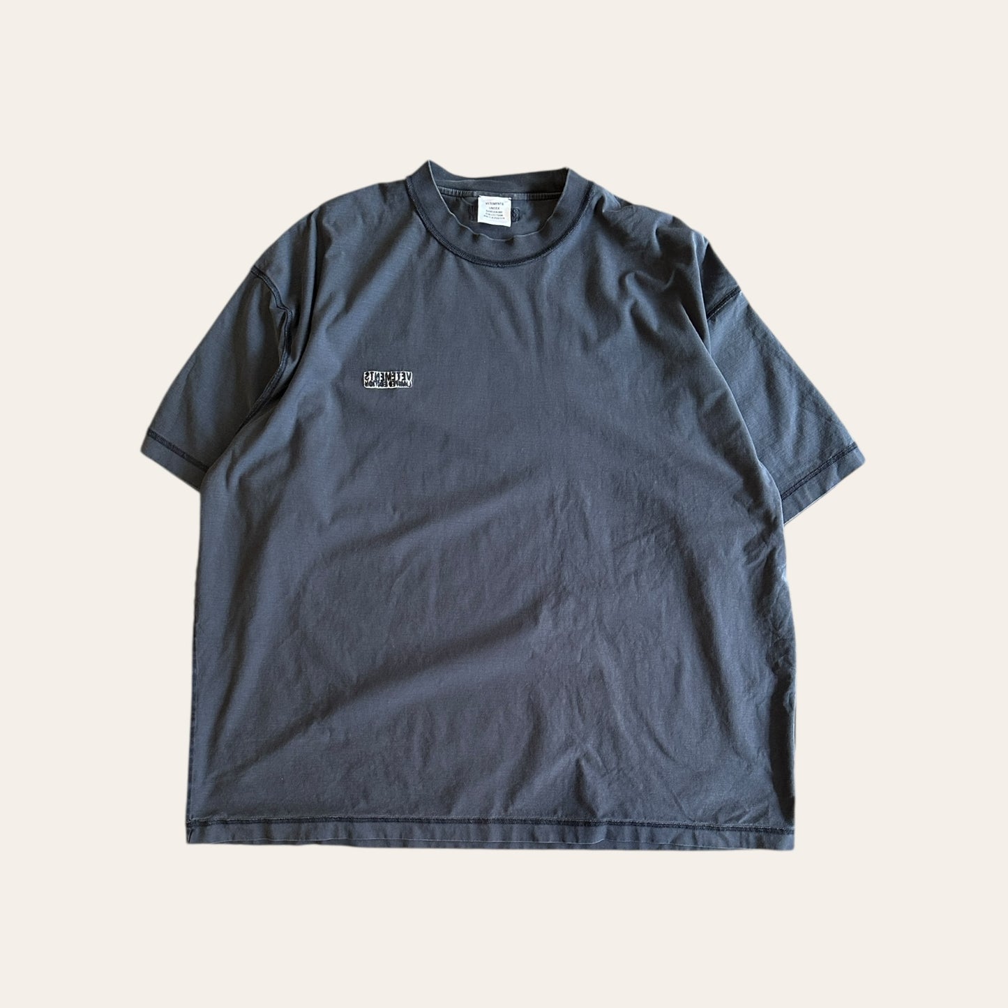Vetements Inside Out Tee Navy Size XL