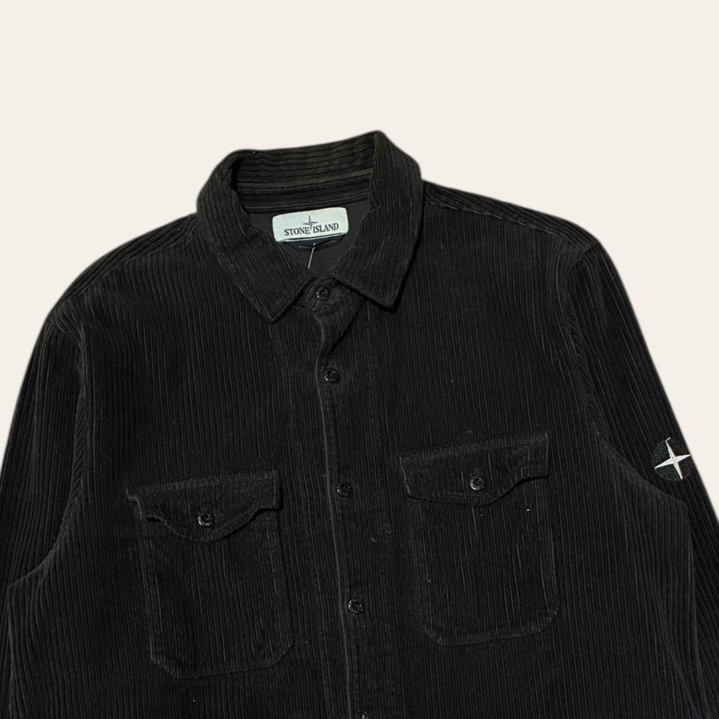 Stone Island Corduroy Shirt Black Size XL