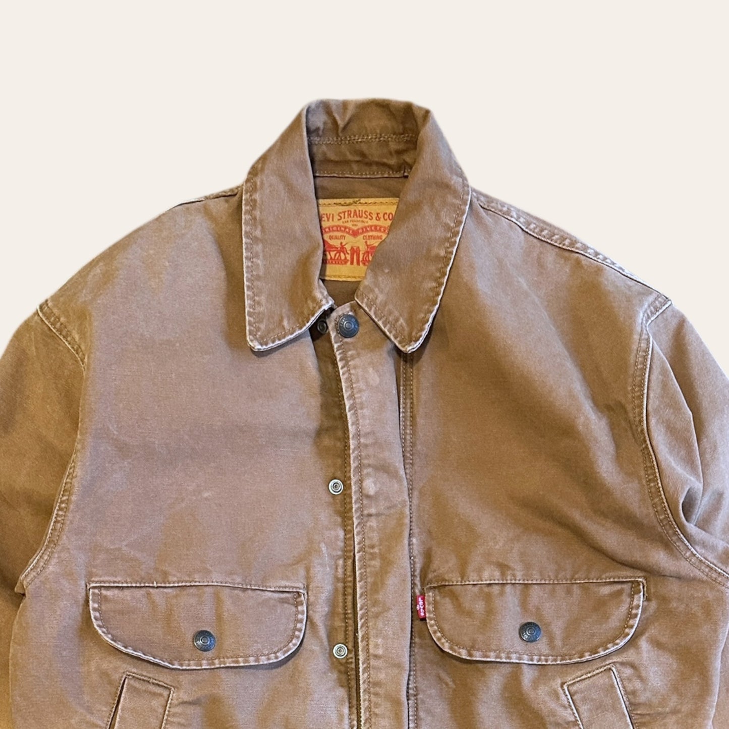 Levis Collared Zip Up Jacket Brown Size L