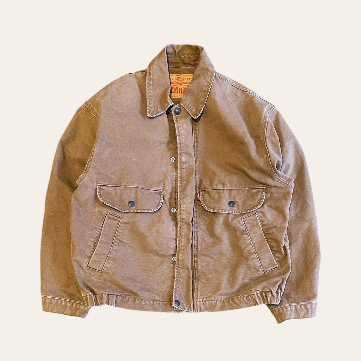 Levis Collared Zip Up Jacket Brown Size L
