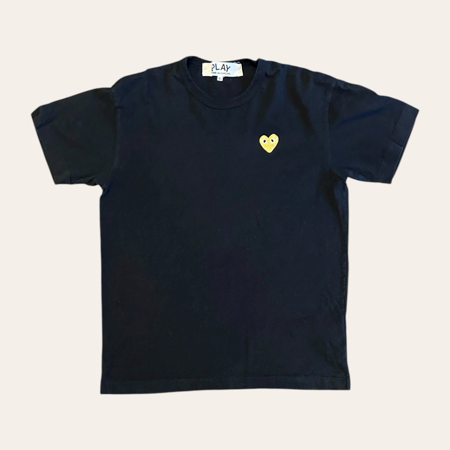 CDG Tee Yellow Heart Size XL