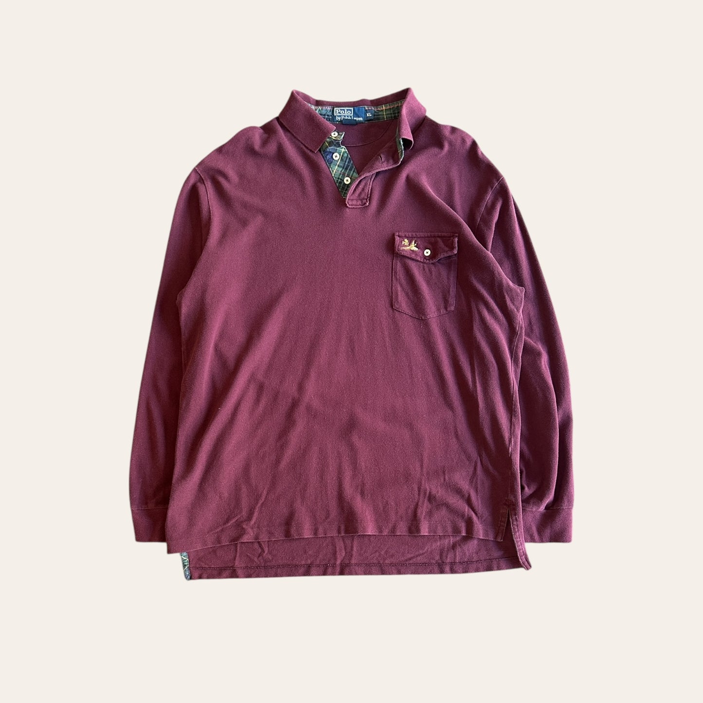 Polo RL Longsleve Shirt Burgundy Size XL