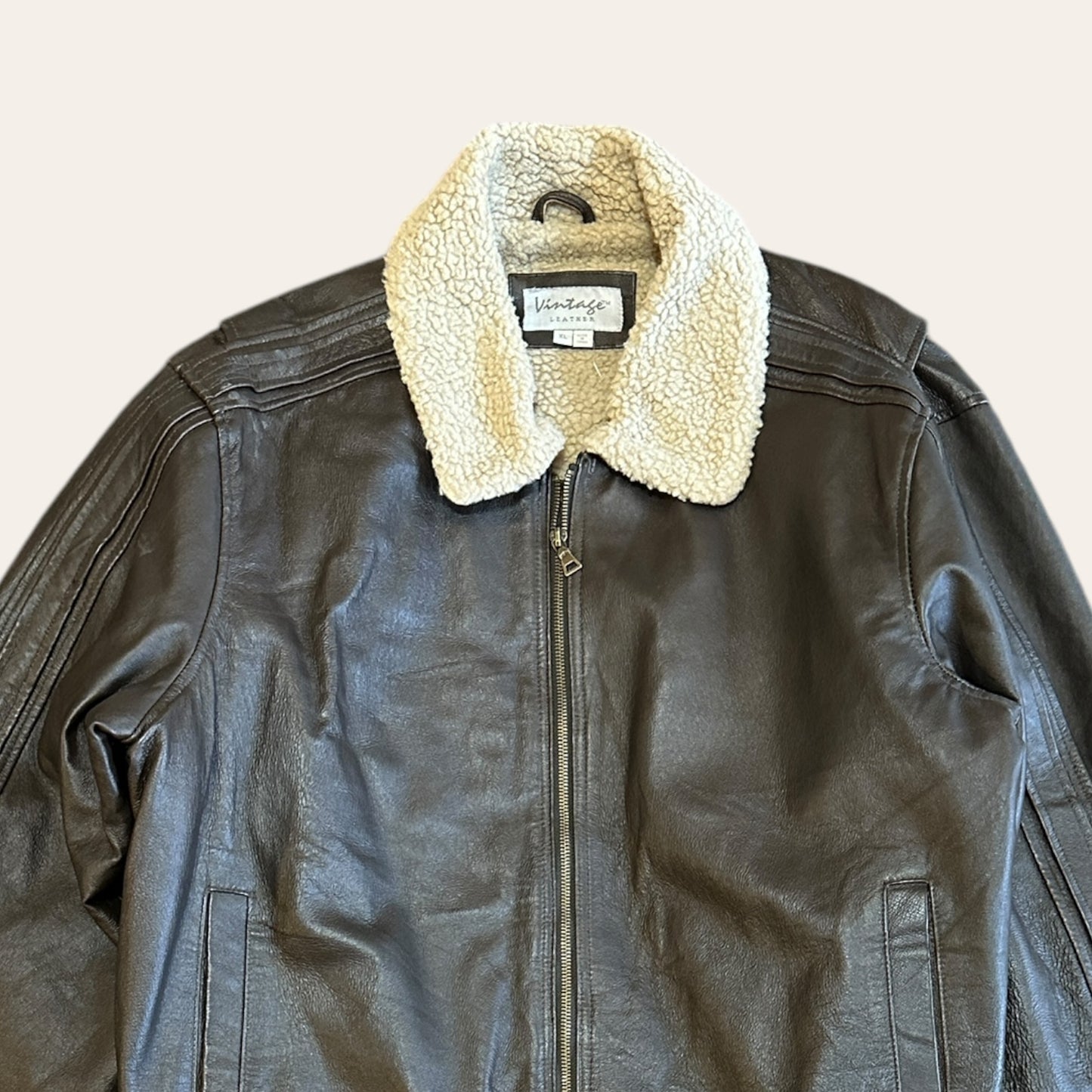 Leather Jacket Brown Size XL