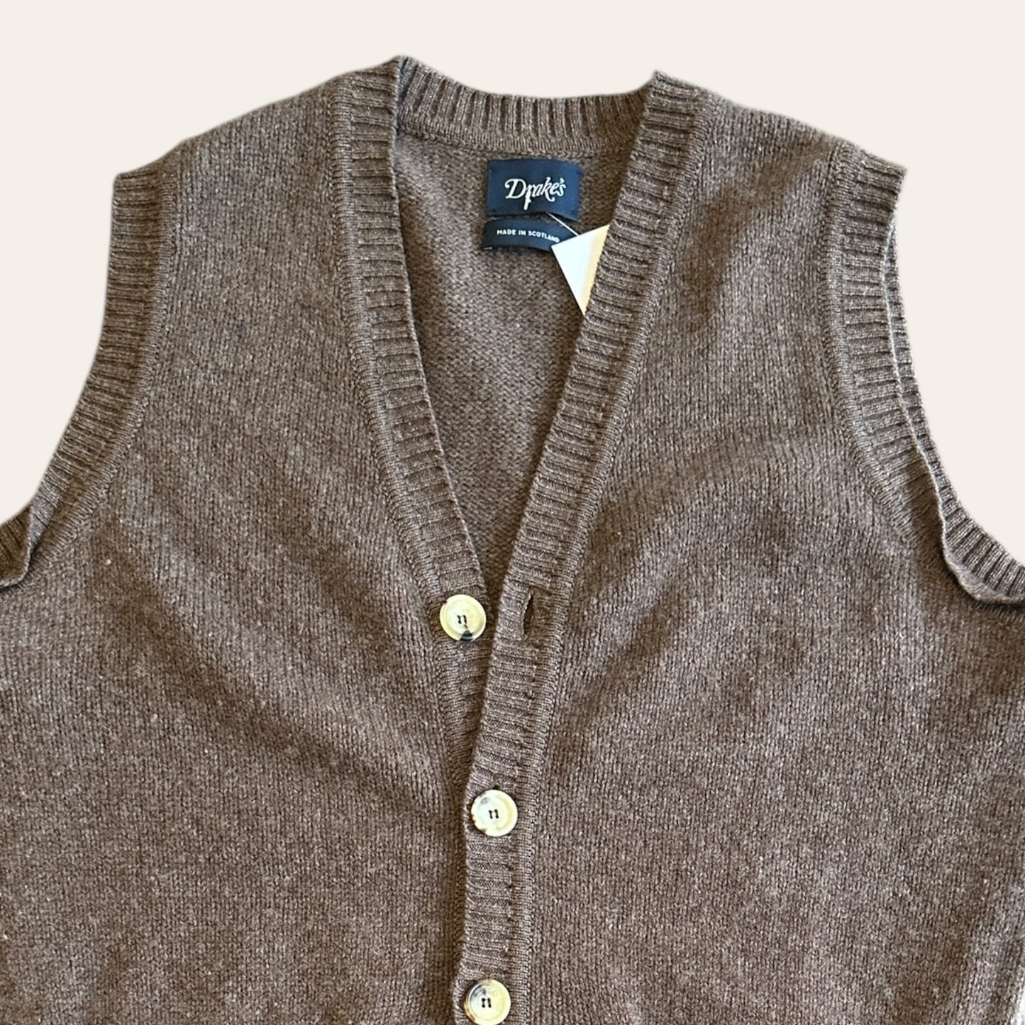 Drake's Lambswool Knit Vest Size M