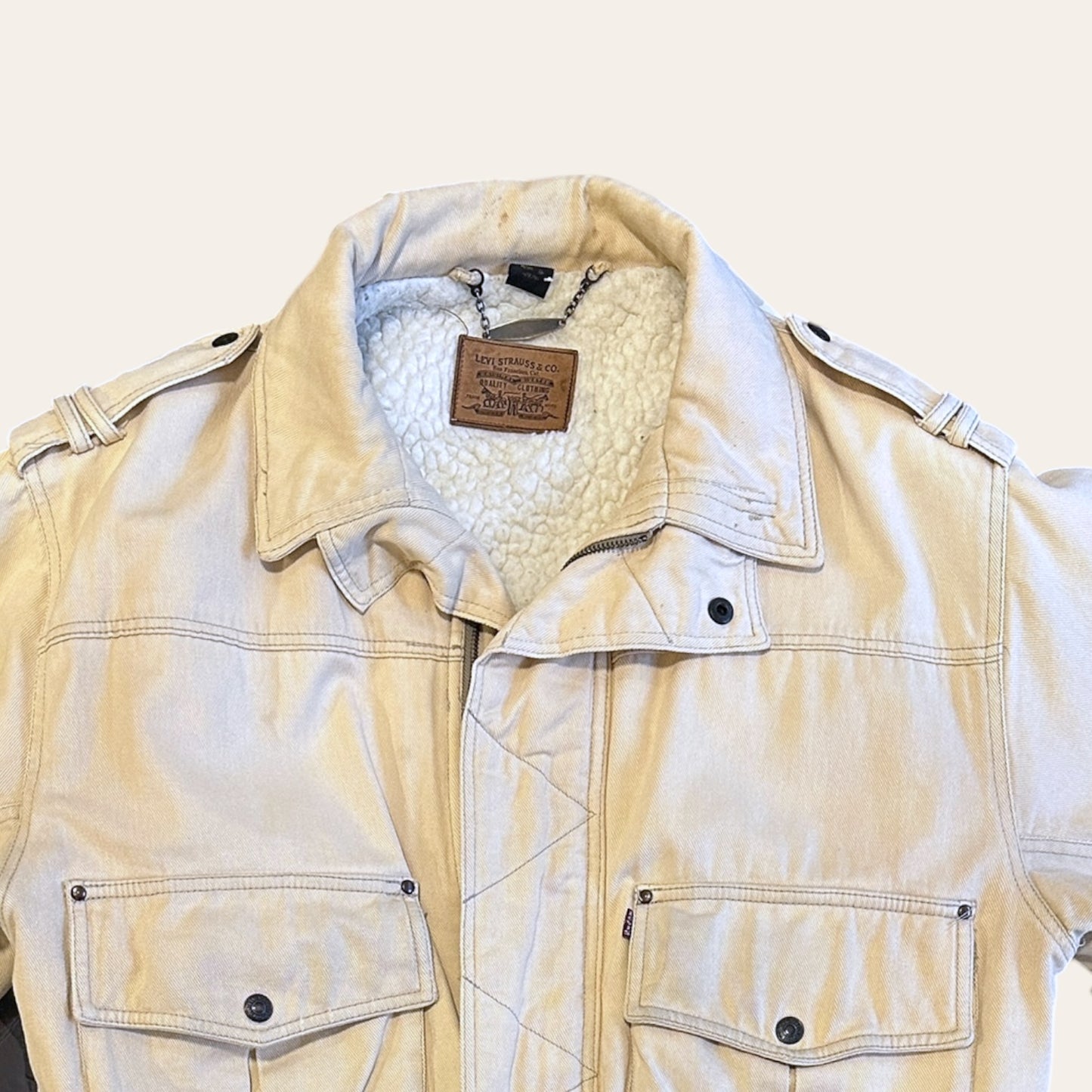 90s Levis Sherpa Flight Jacket Size M