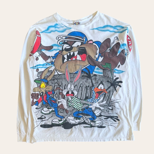 1995 Taz AOP Long Sleeve Tee Size XL