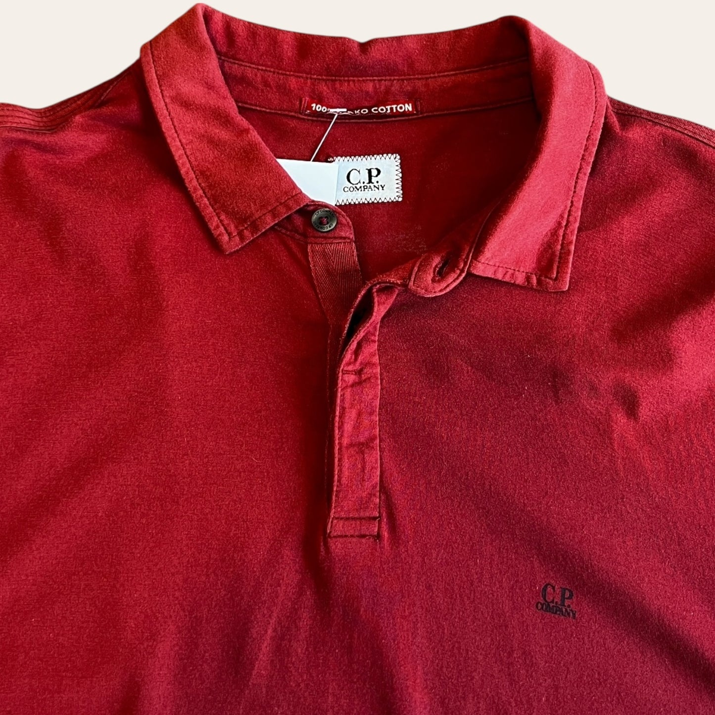 CP Company Long Sleeve Polo Red Size M