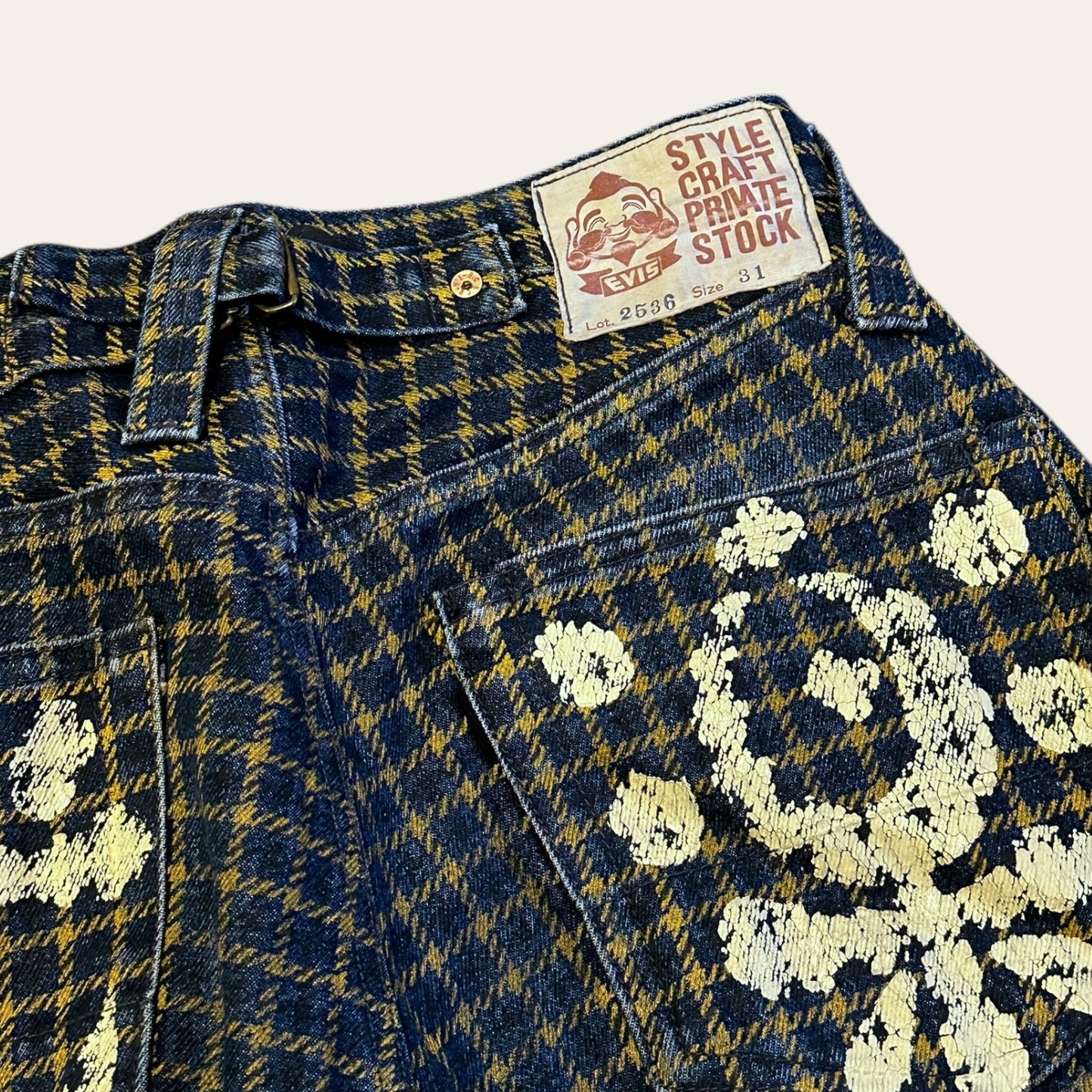 Vintage Evisu Private Stock Check Jeans Size 31