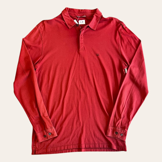 CP Company Long Sleeve Polo Red Size M