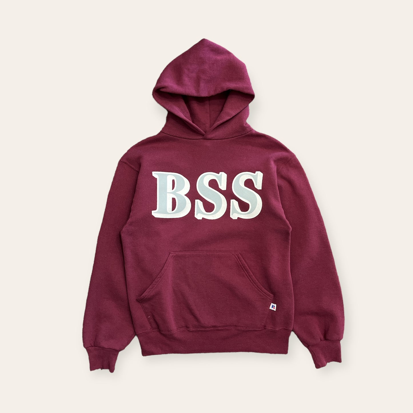 90's Russell BSS Hoodie Burgandy Size S