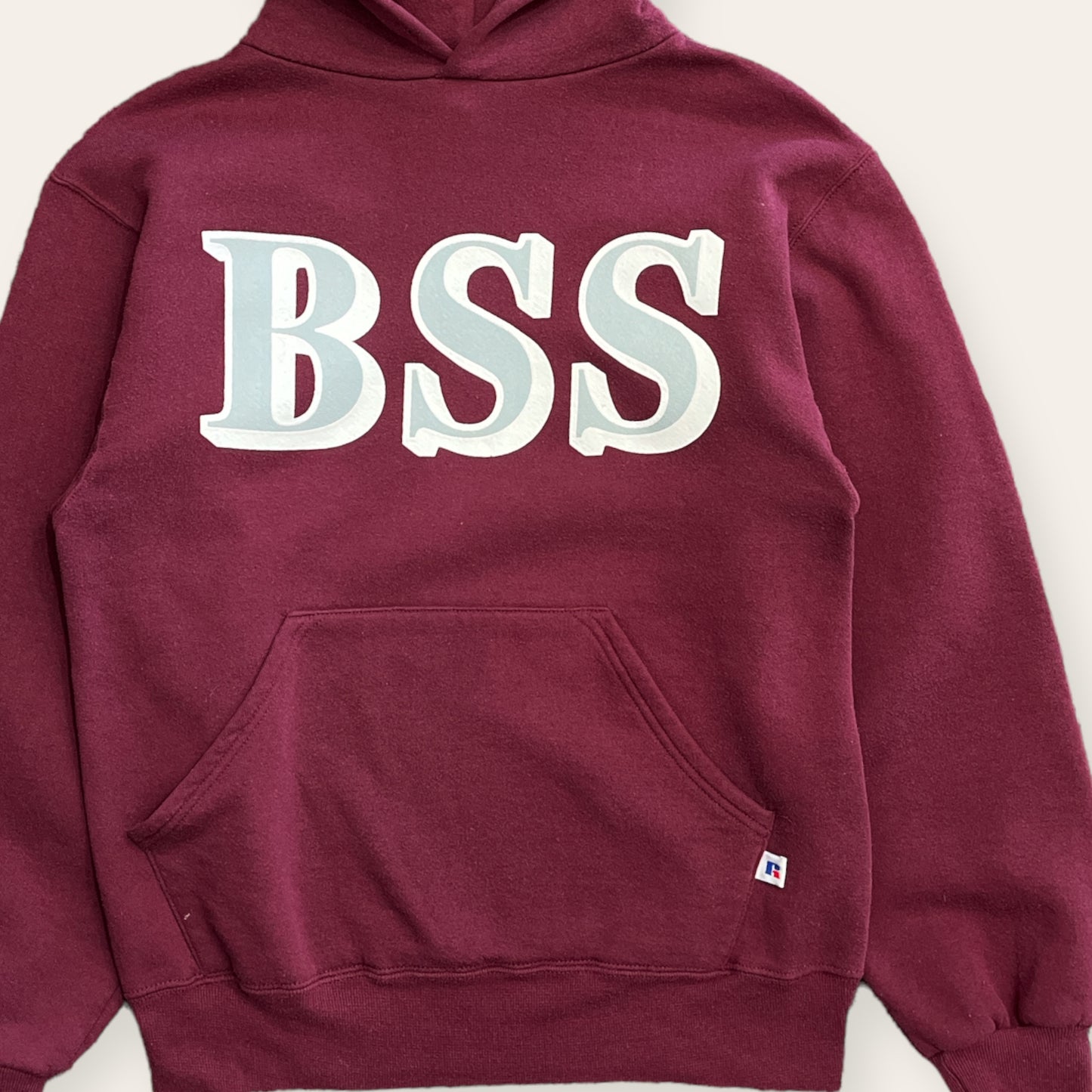 90's Russell BSS Hoodie Burgandy Size S