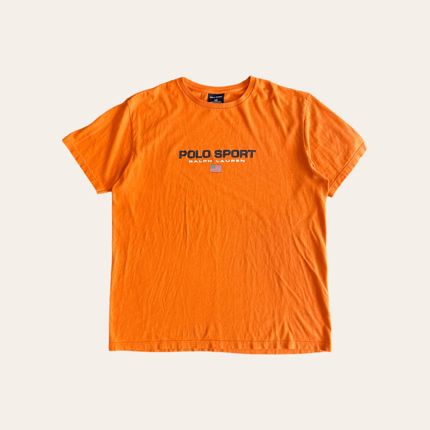 Vintage Polo Sport Tee Orange Size L