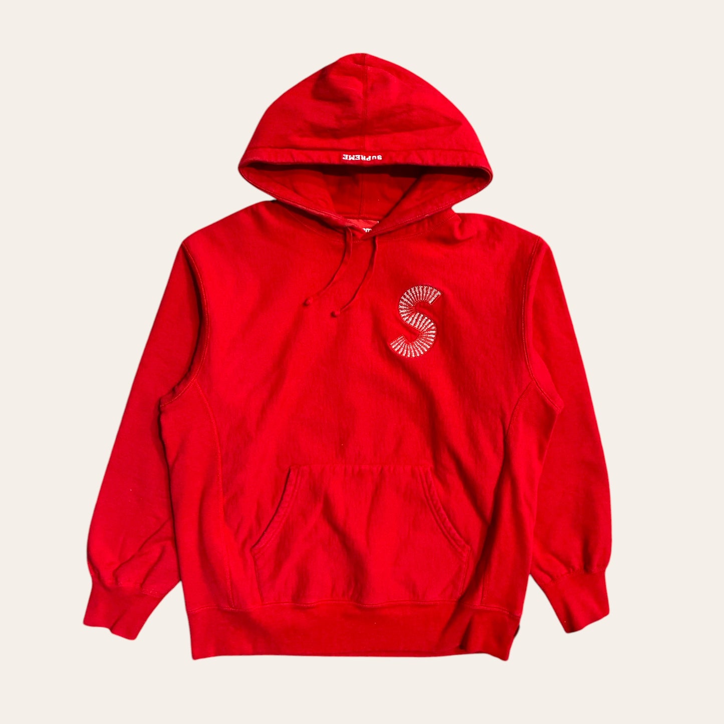 Supreme 'S' Bogo Logo Hoodie Red Size M