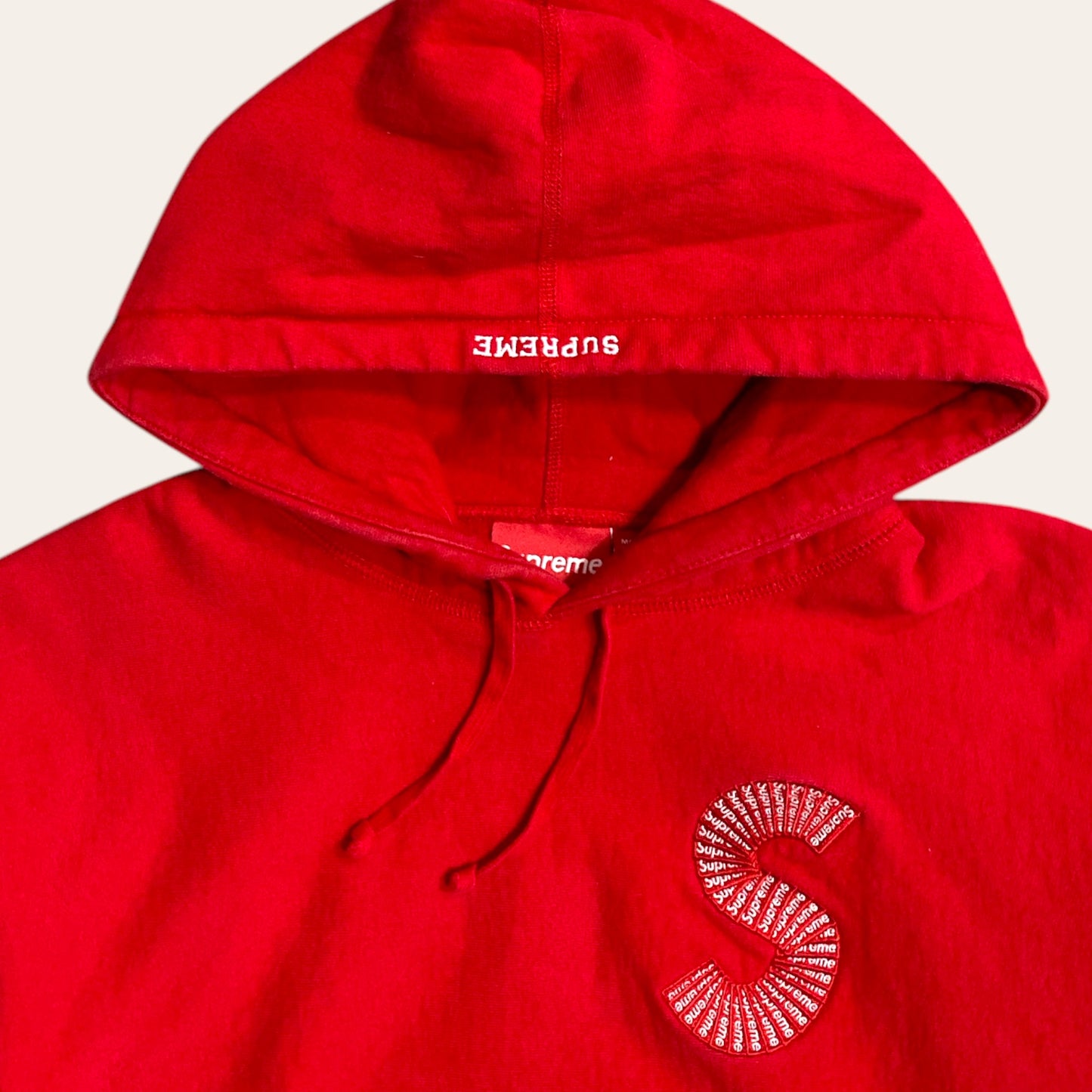 Supreme 'S' Bogo Logo Hoodie Red Size M