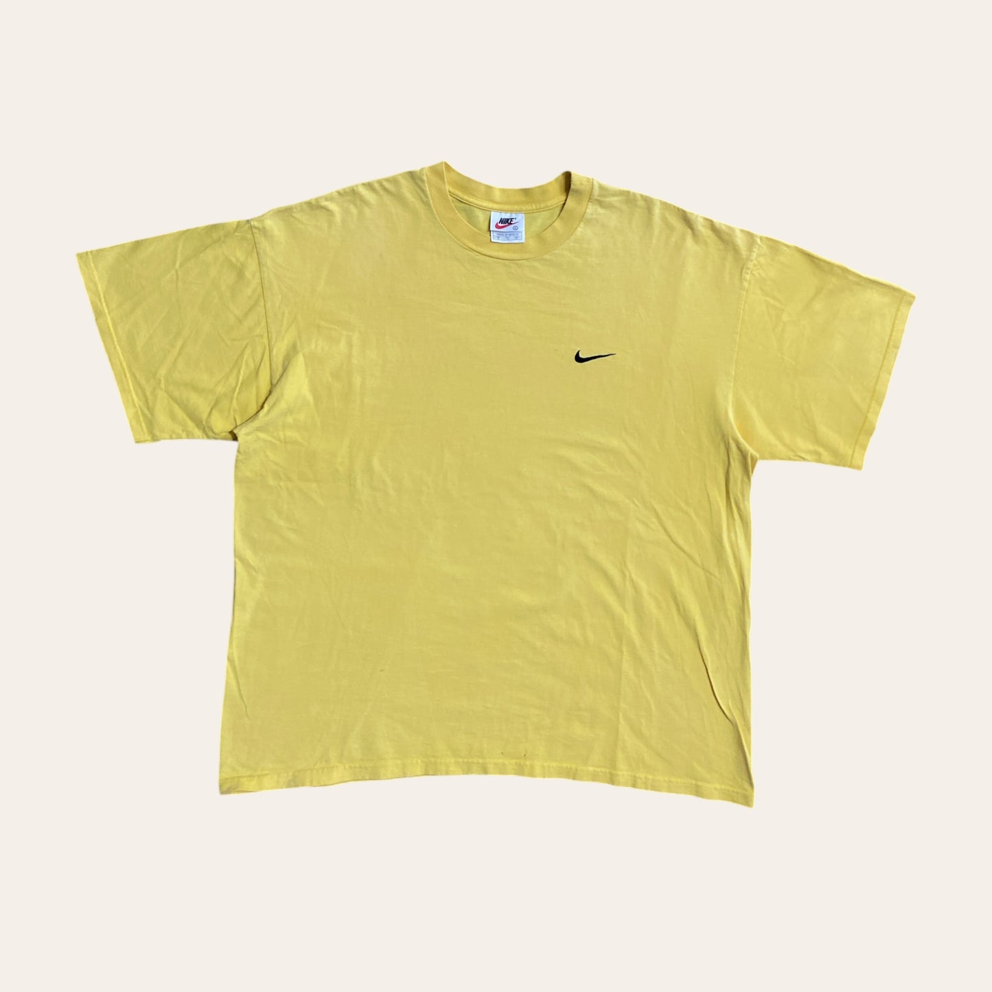 Y2K Nike Side Swoosh Tee Yellow Size XL