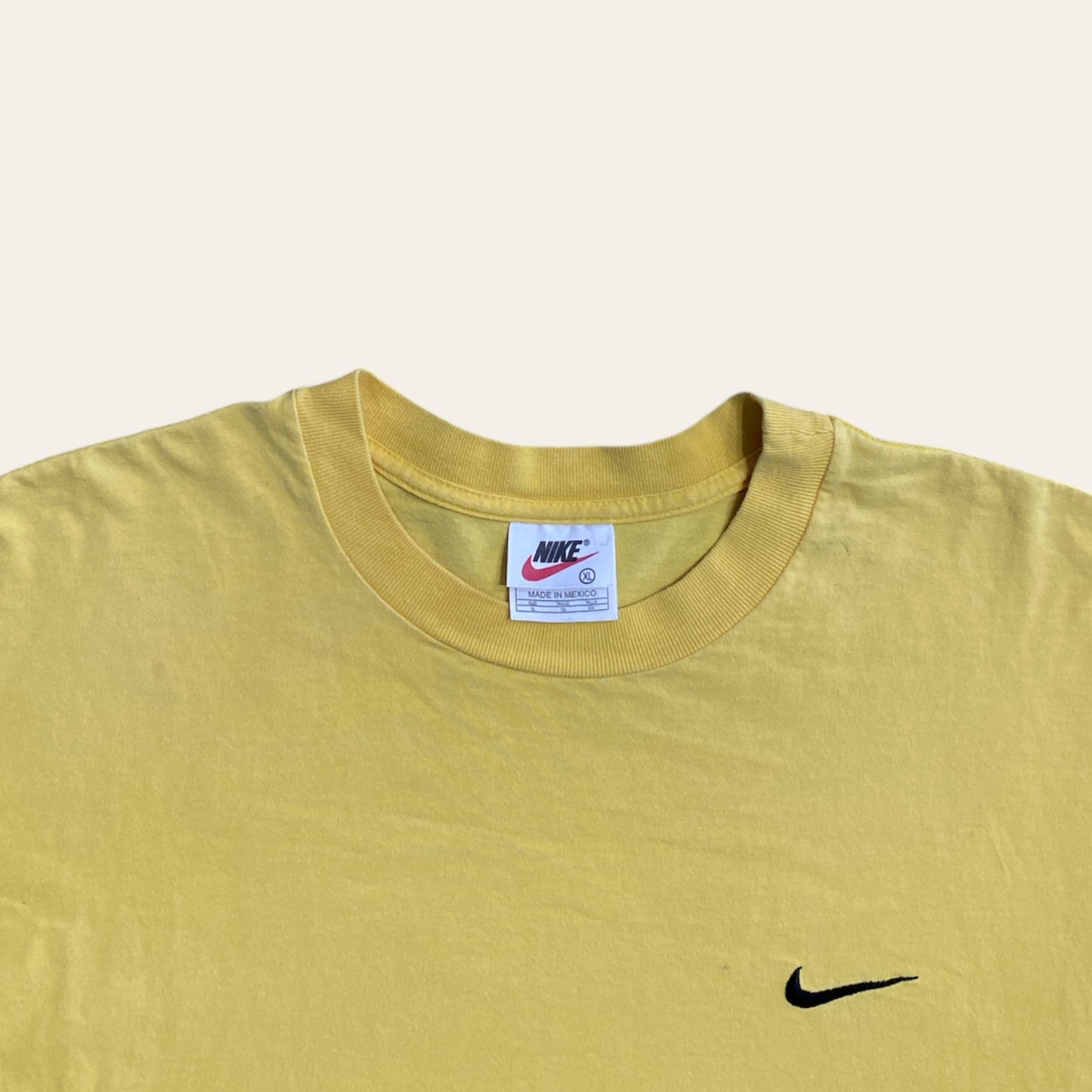 Y2K Nike Side Swoosh Tee Yellow Size XL