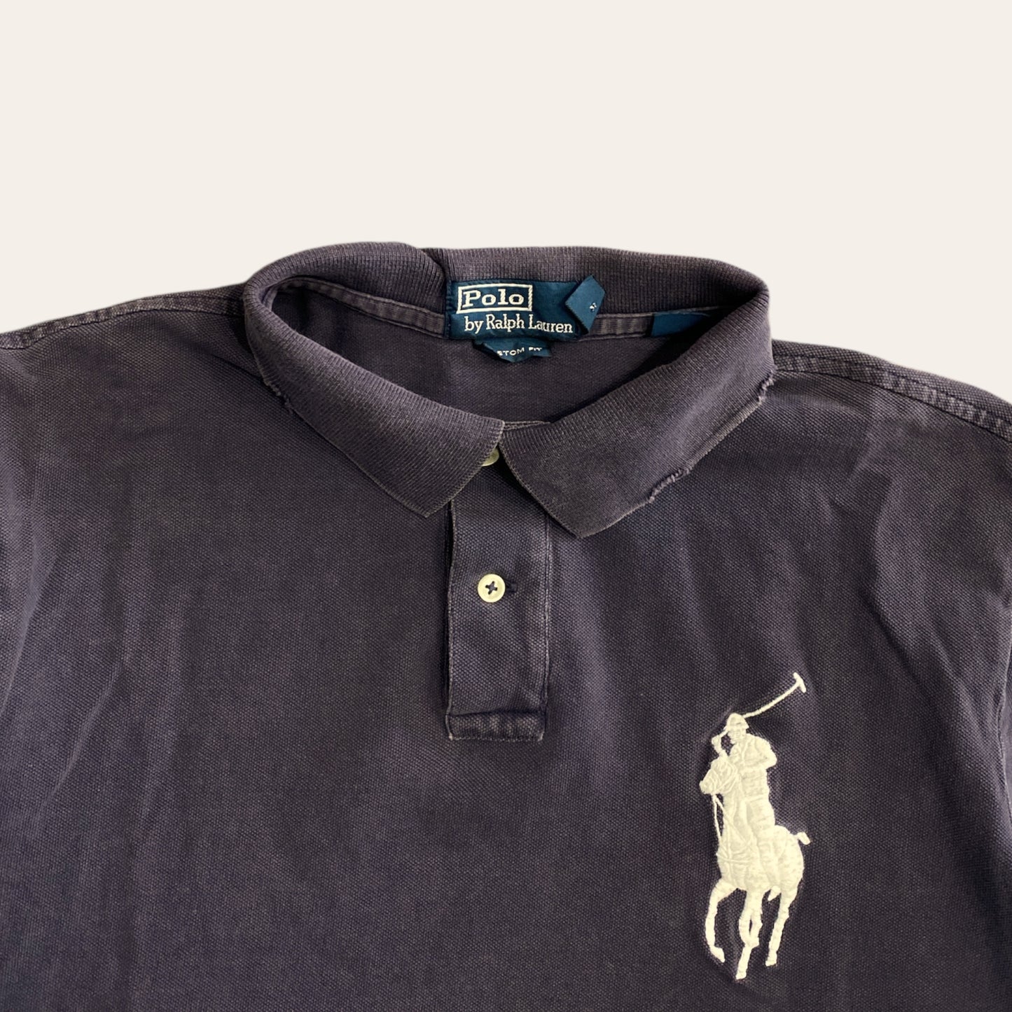 00s Polo RL Big Horse Polo Shirt Navy/White Size XL