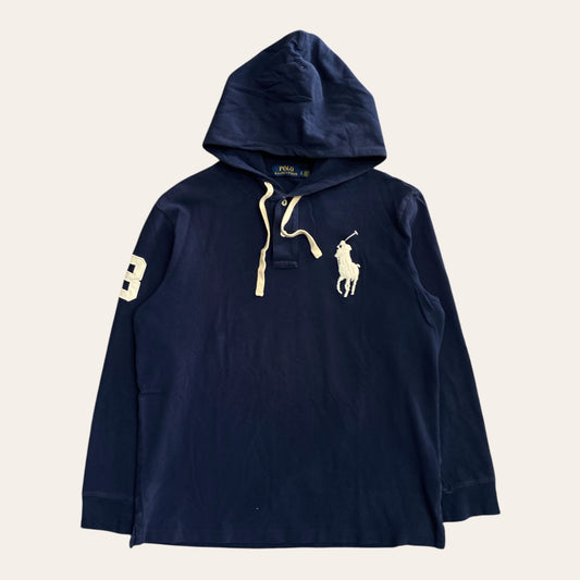 Polo RL Big Horse 1/4 Button Up Hoodie Size L